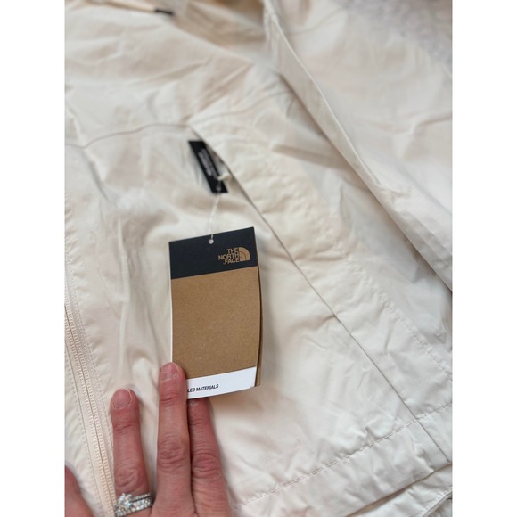 The North Face Womens Antora Rain Hoodie White Dune Lightweight Jacket Small 334 - Picture 3 of 9